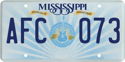 MS license plate AFC073
