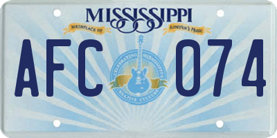 MS license plate AFC074