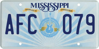 MS license plate AFC079
