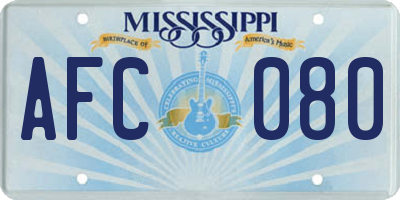 MS license plate AFC080