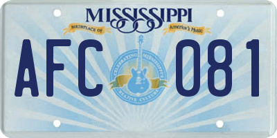MS license plate AFC081