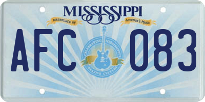 MS license plate AFC083