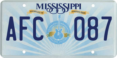 MS license plate AFC087