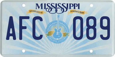 MS license plate AFC089