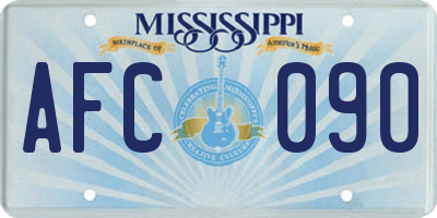 MS license plate AFC090