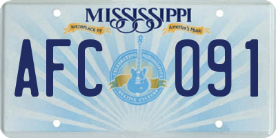MS license plate AFC091