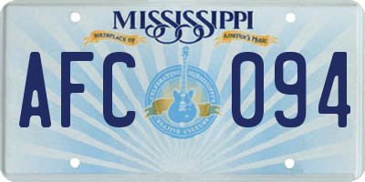 MS license plate AFC094