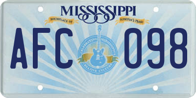 MS license plate AFC098