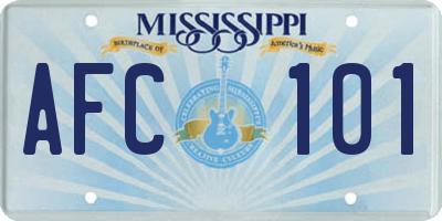 MS license plate AFC101