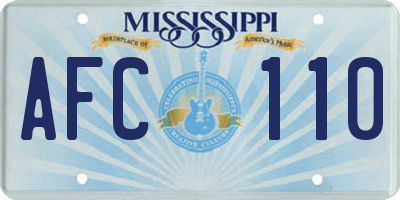 MS license plate AFC110