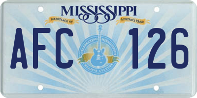 MS license plate AFC126