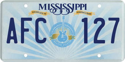 MS license plate AFC127