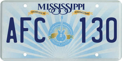 MS license plate AFC130