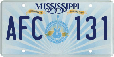 MS license plate AFC131
