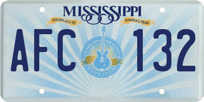 MS license plate AFC132