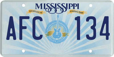 MS license plate AFC134
