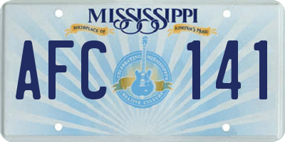 MS license plate AFC141