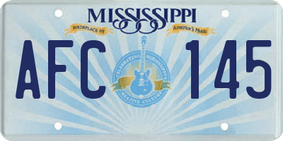 MS license plate AFC145