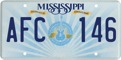 MS license plate AFC146
