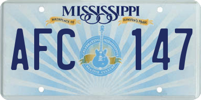 MS license plate AFC147