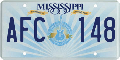MS license plate AFC148