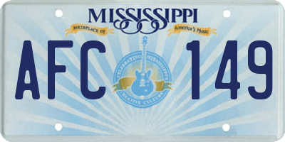 MS license plate AFC149