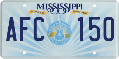 MS license plate AFC150