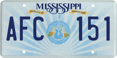 MS license plate AFC151