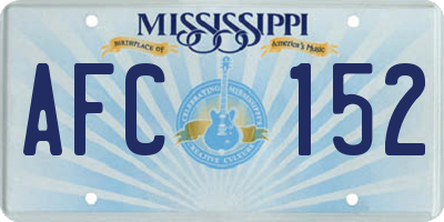 MS license plate AFC152