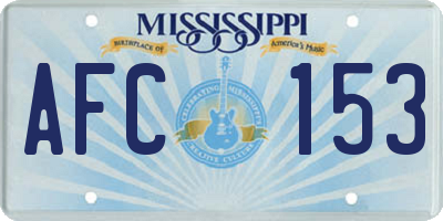 MS license plate AFC153