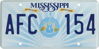 MS license plate AFC154
