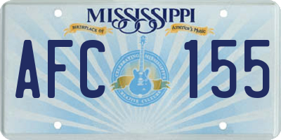MS license plate AFC155