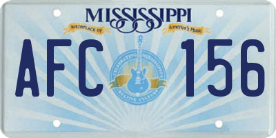 MS license plate AFC156