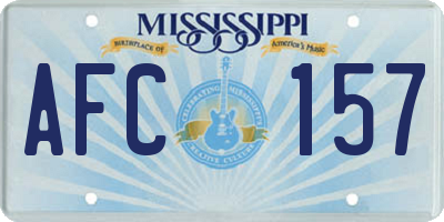 MS license plate AFC157