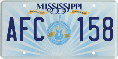 MS license plate AFC158