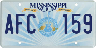 MS license plate AFC159