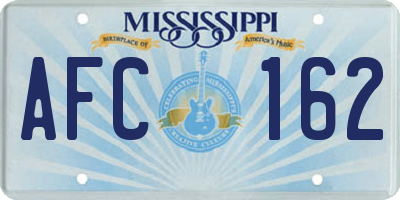 MS license plate AFC162