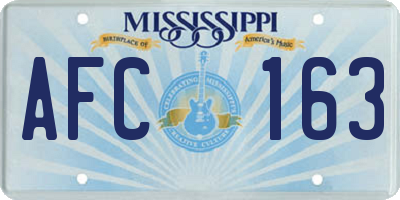MS license plate AFC163