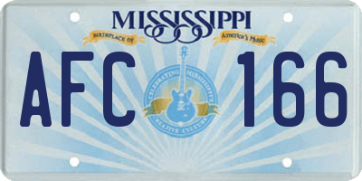 MS license plate AFC166