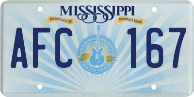 MS license plate AFC167