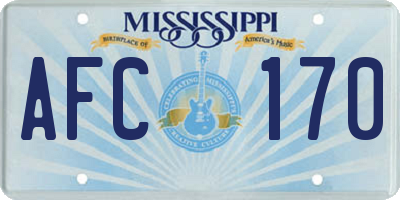 MS license plate AFC170