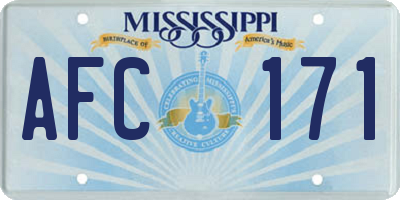 MS license plate AFC171