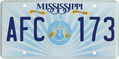 MS license plate AFC173