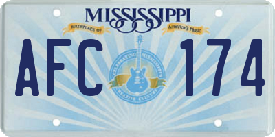MS license plate AFC174