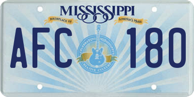 MS license plate AFC180