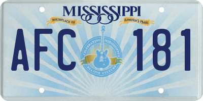 MS license plate AFC181