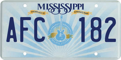MS license plate AFC182