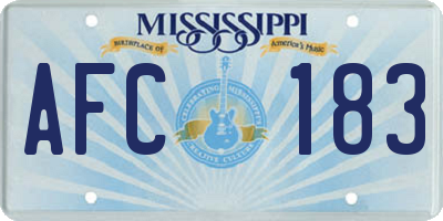 MS license plate AFC183