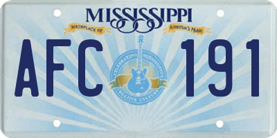 MS license plate AFC191