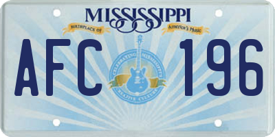 MS license plate AFC196